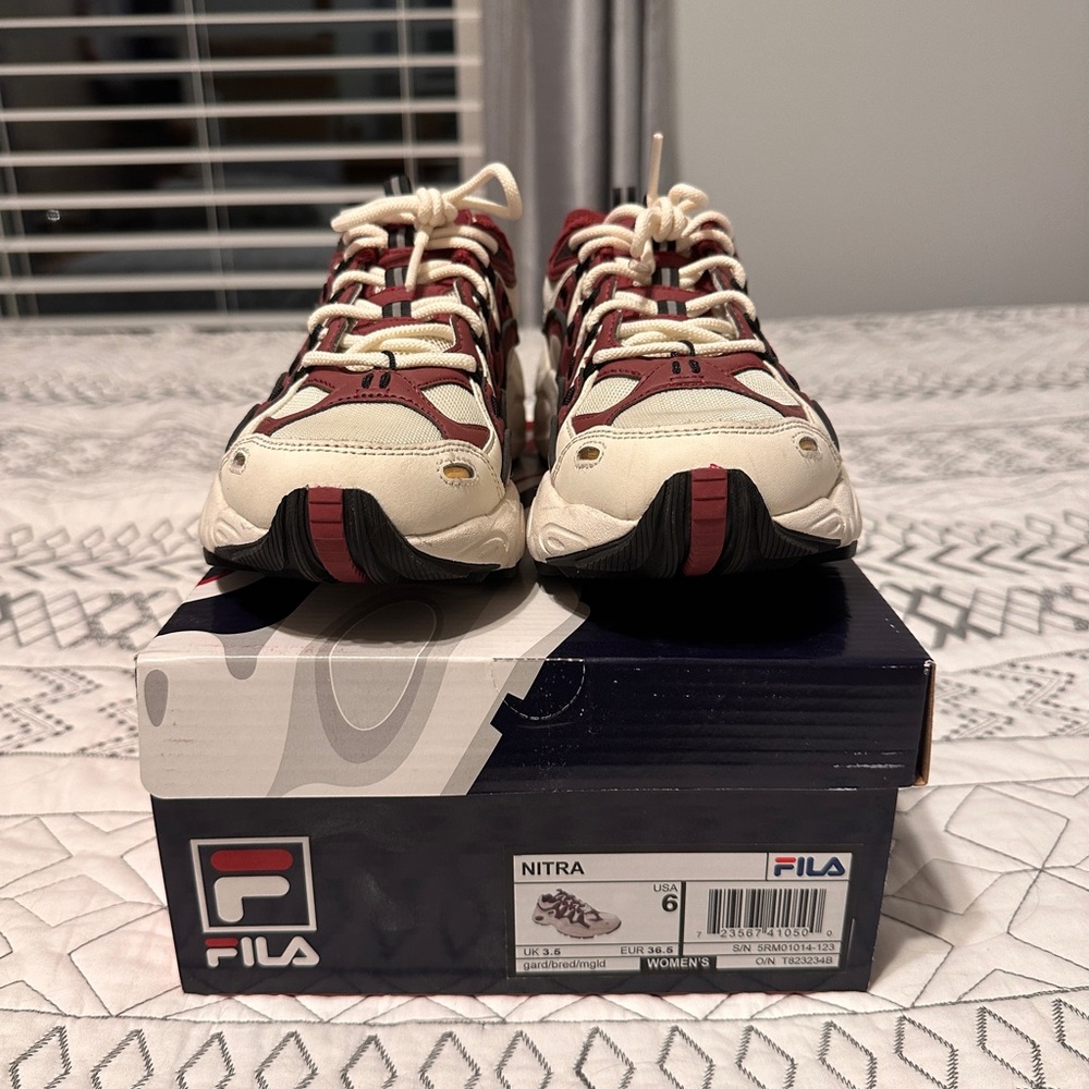 Fila Nitra Women’s Sneakers - Burgundy and Cream